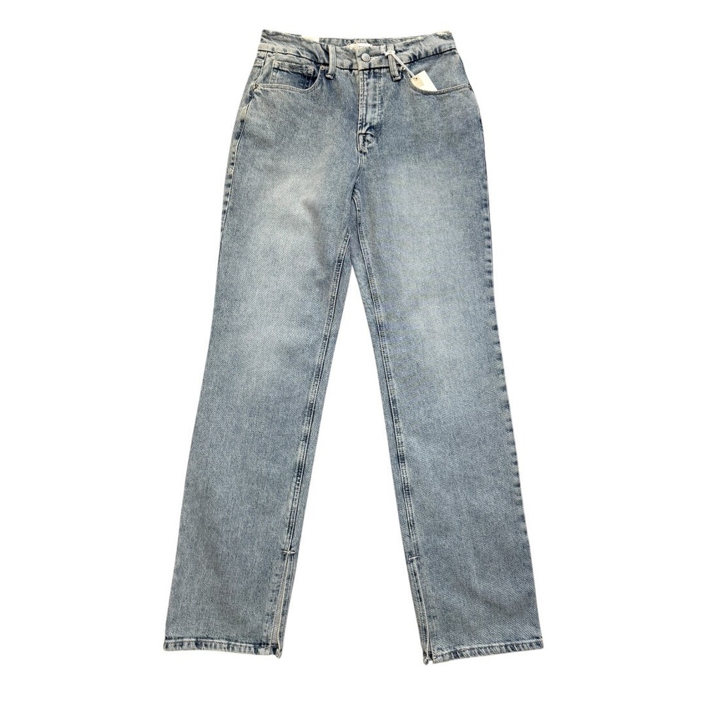 Good American Straight Leg Jeans in Light Wash Blue